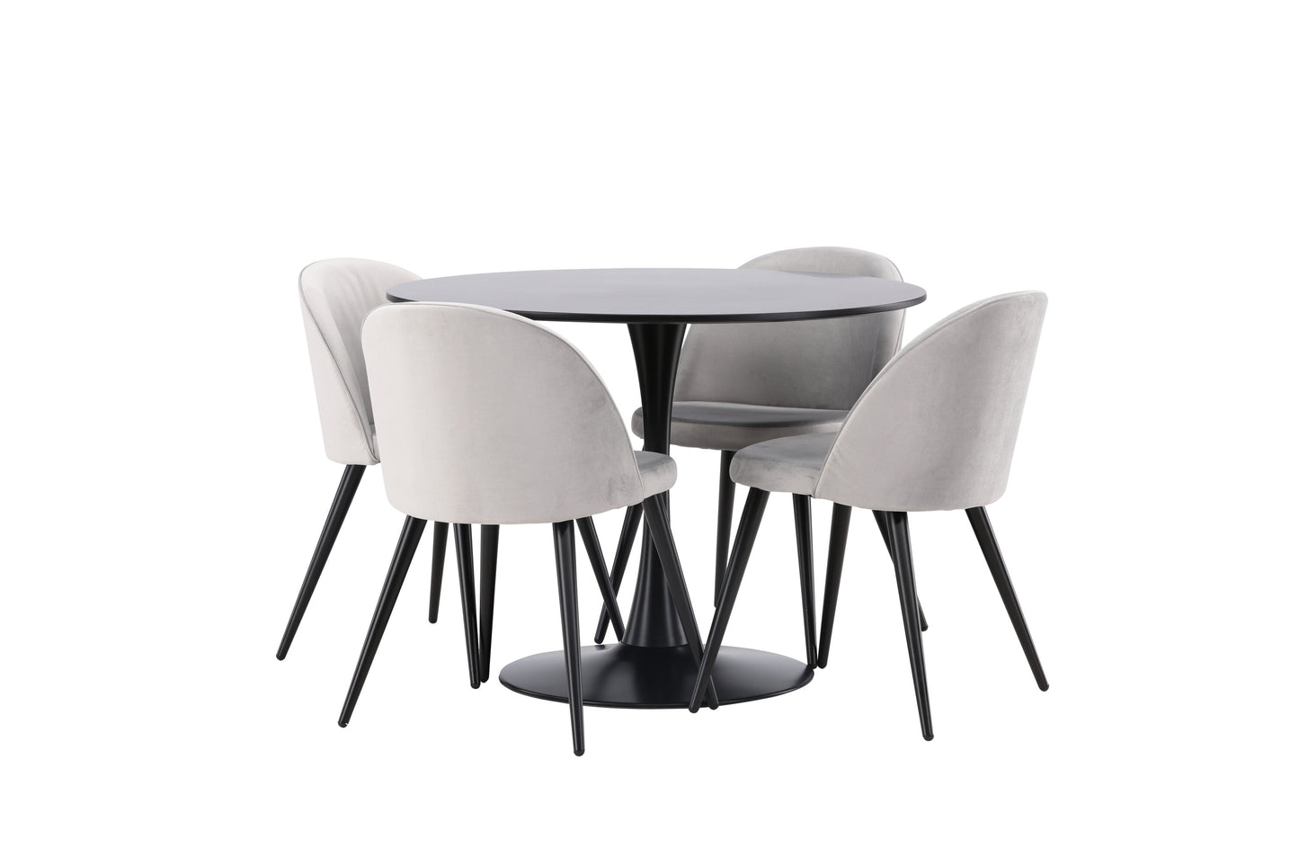 Glade Matbord med Velvet Stolarna Matgrupp
