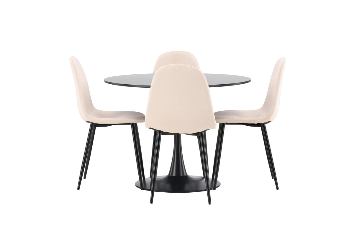 Glade Matbord med Polar Stolarna – Bord: ⌀100 Stol: 53,3x88x42,5