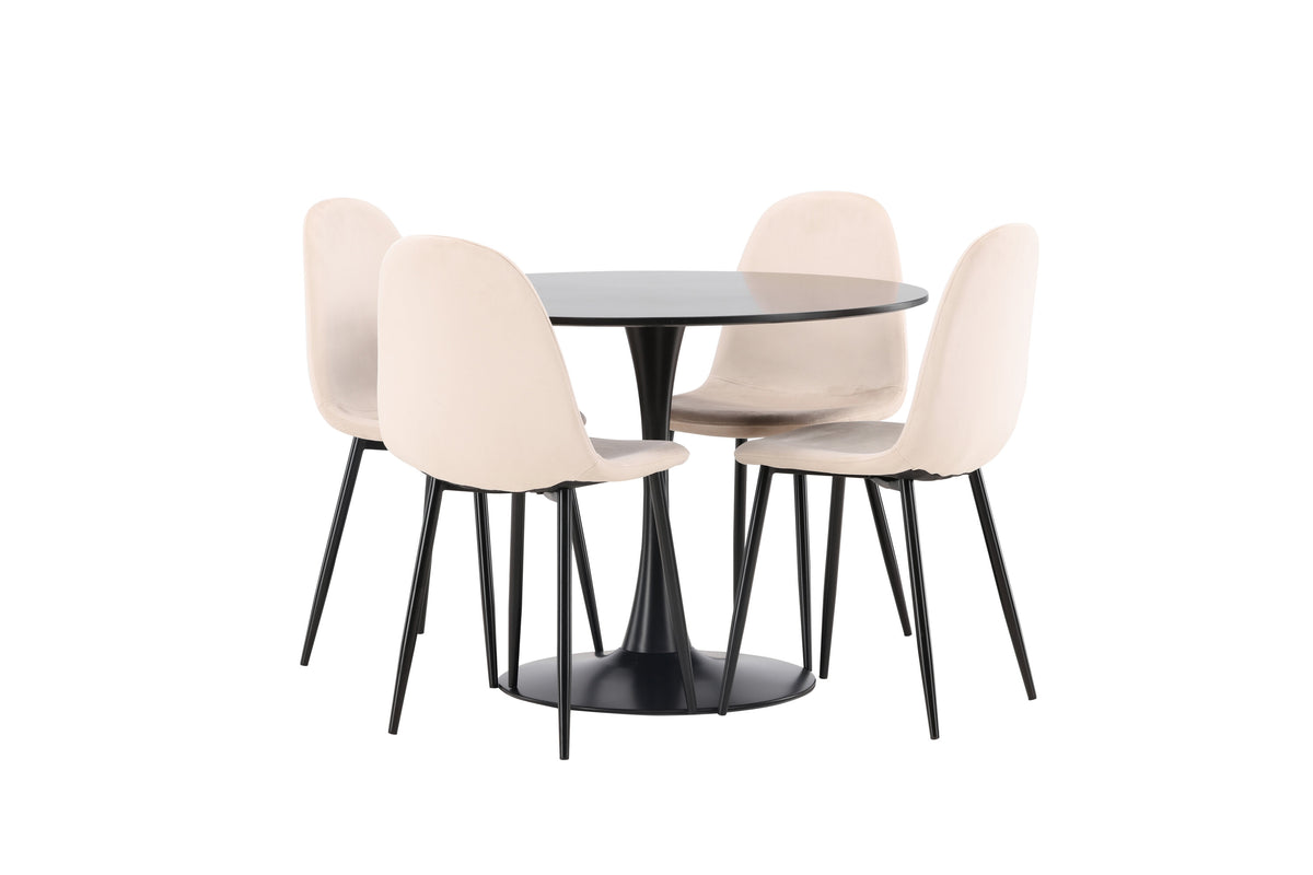 Glade Matbord med Polar Stolarna – Bord: ⌀100 Stol: 53,3x88x42,5