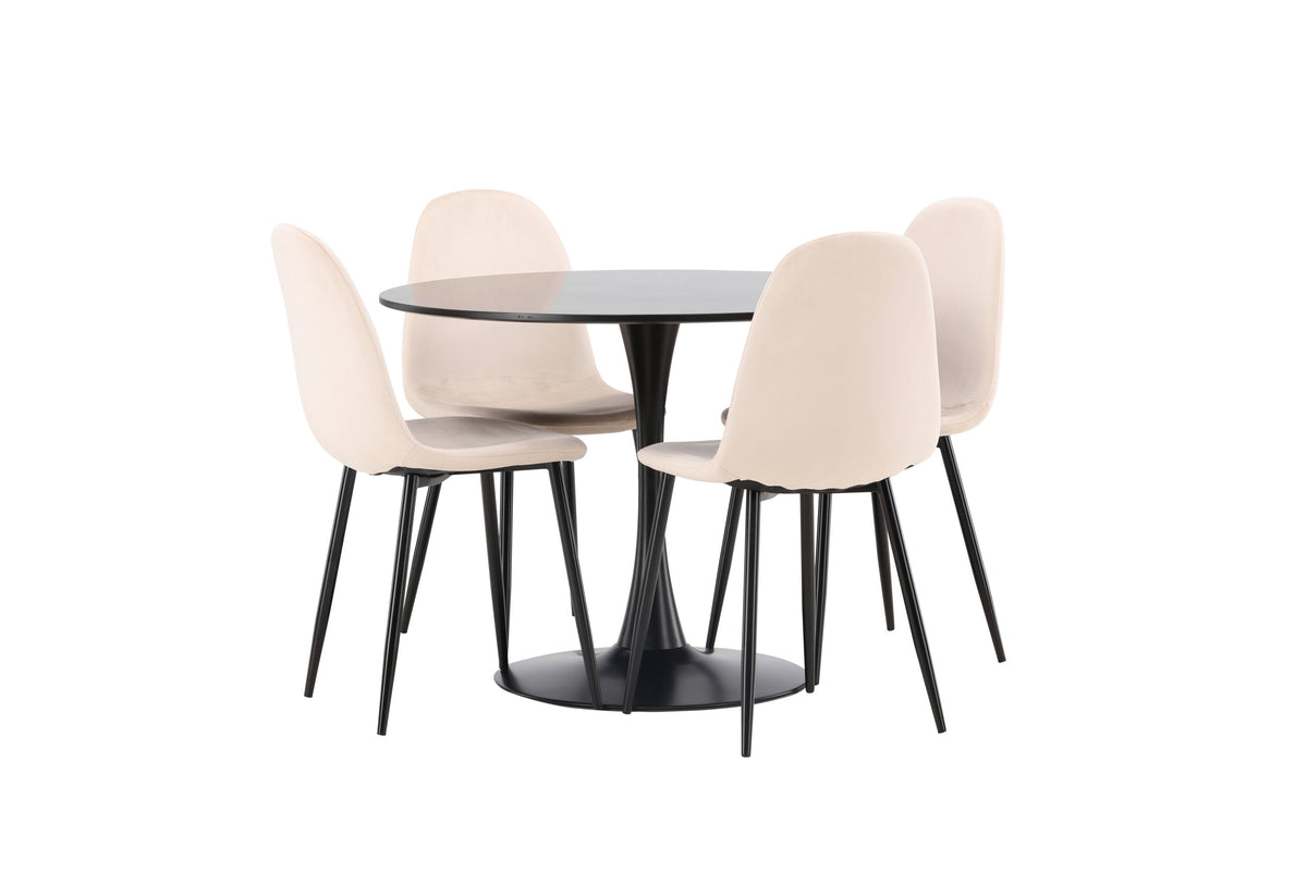 Glade Matbord med Polar Stolarna – Bord: ⌀100 Stol: 53,3x88x42,5