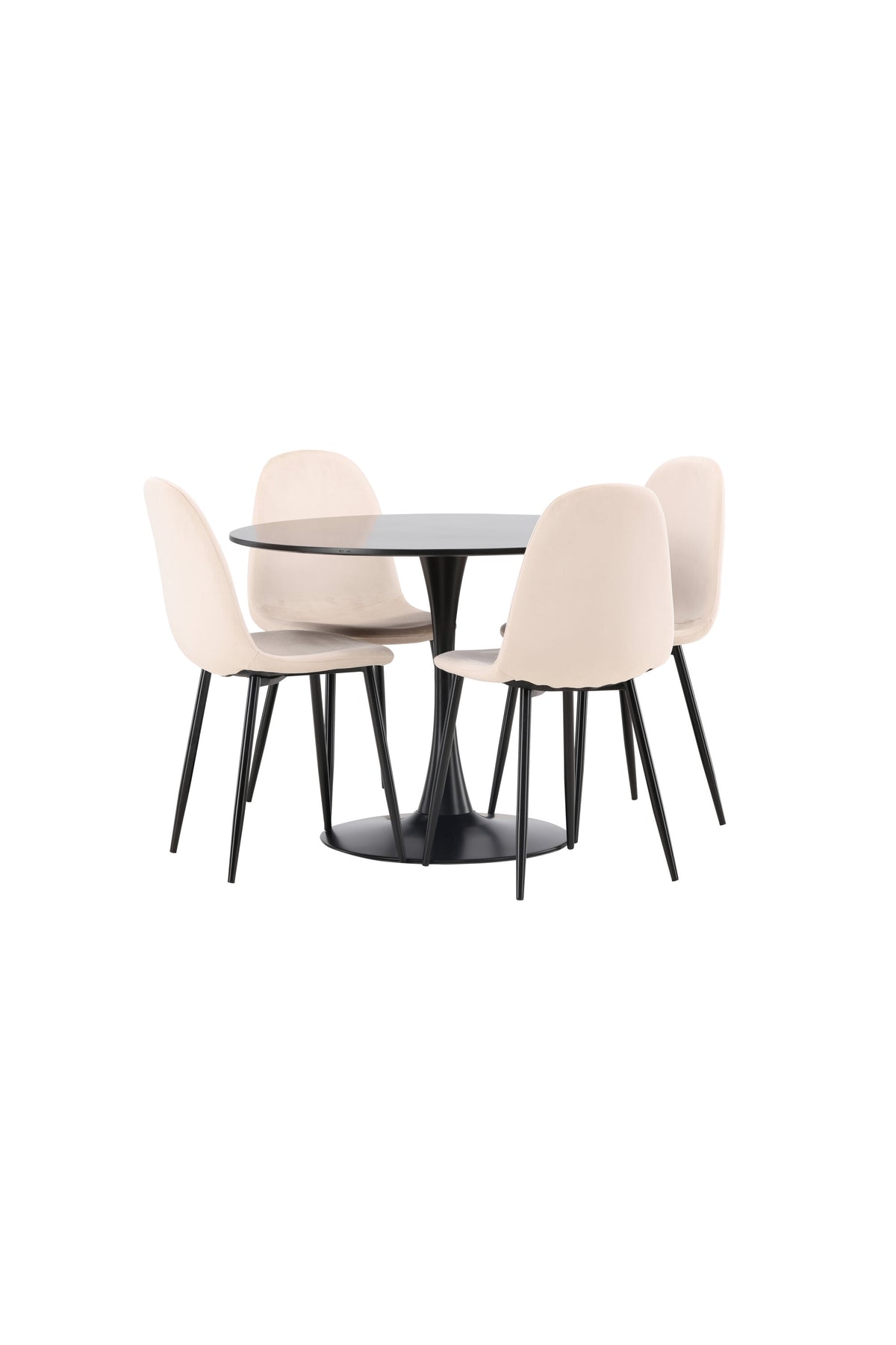 Glade Matbord med Polar Stolarna – Bord: ⌀100 Stol: 53,3x88x42,5