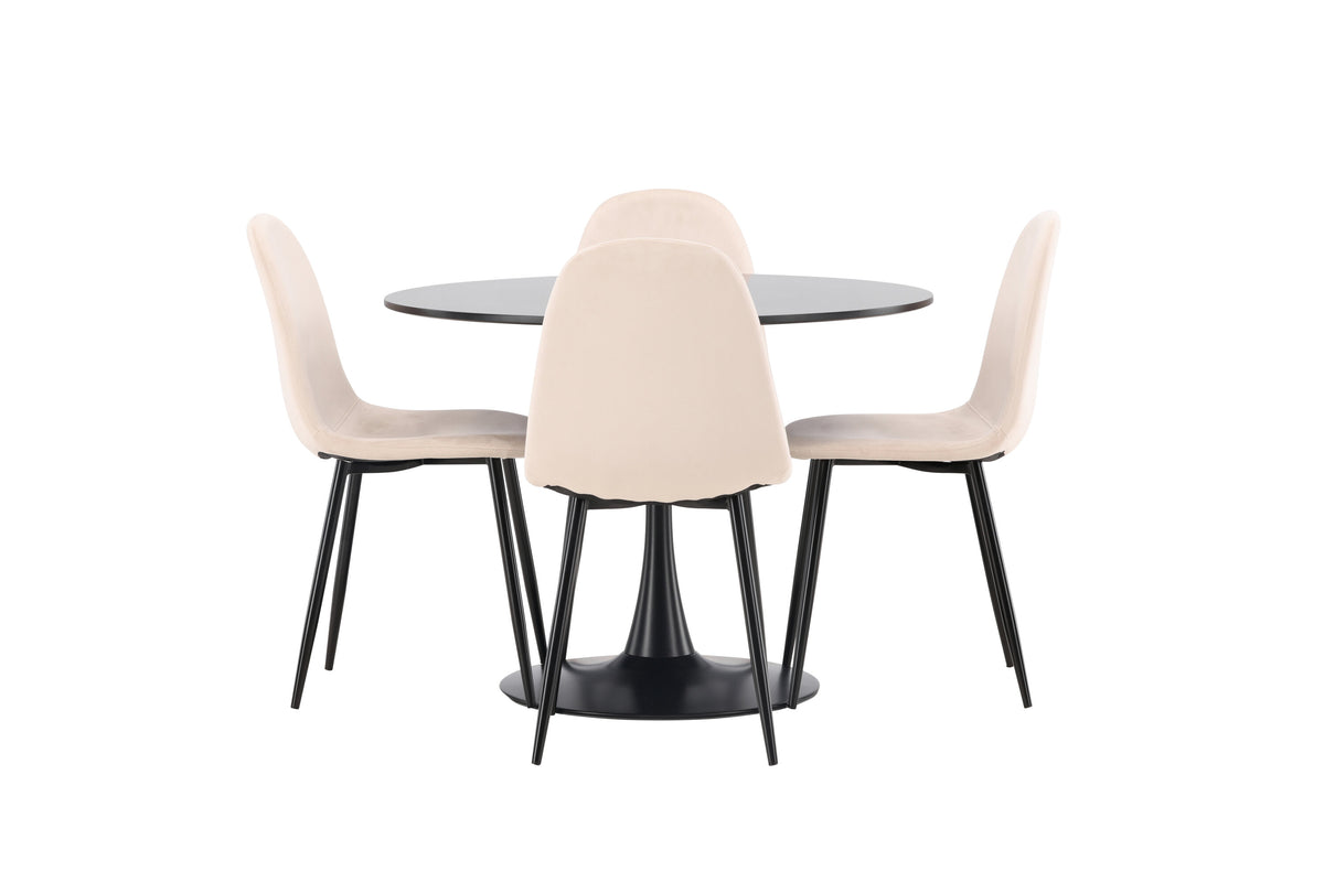 Glade Matbord med Polar Stolarna – Bord: ⌀100 Stol: 53,3x88x42,5