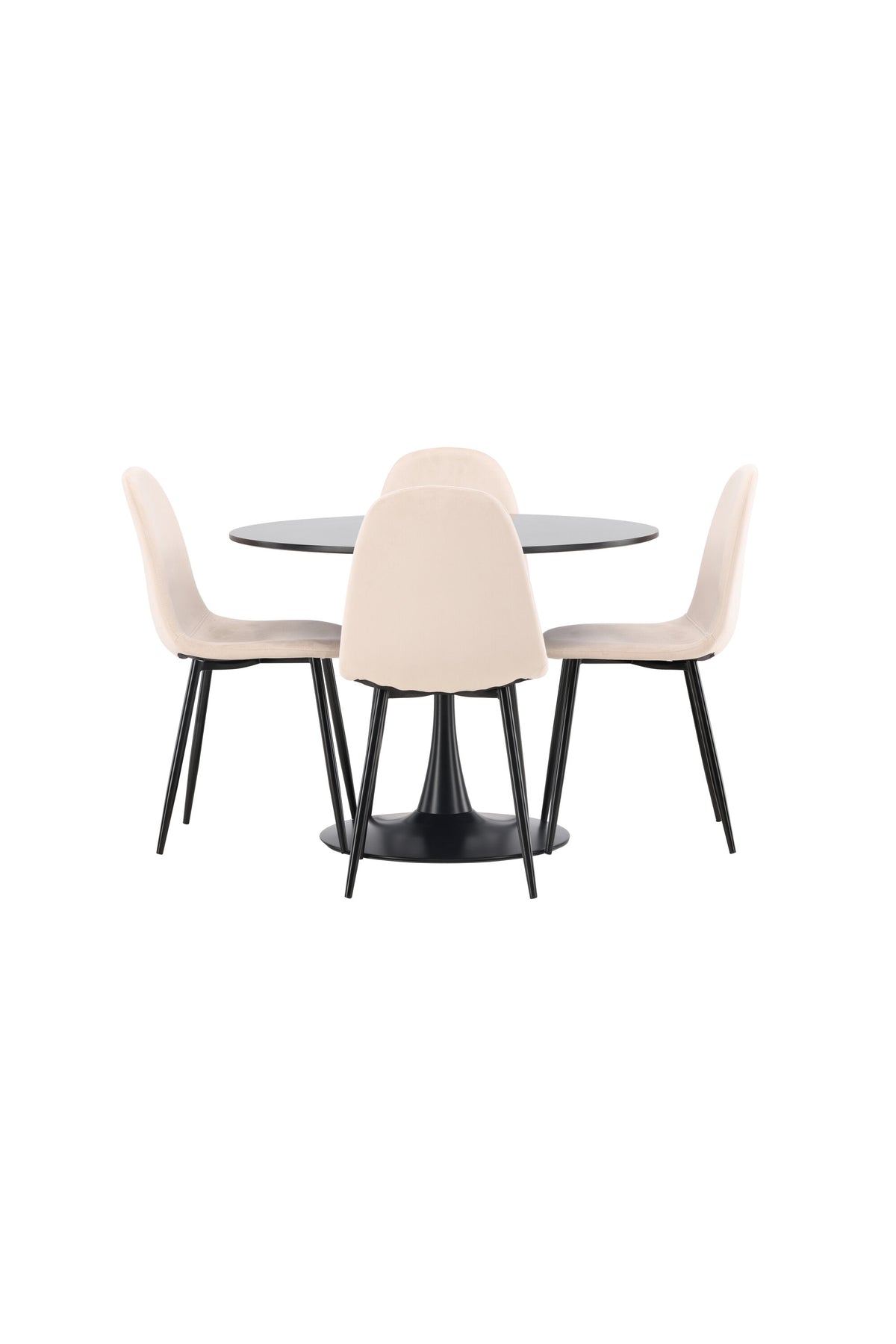 Glade Matbord med Polar Stolarna – Bord: ⌀100 Stol: 53,3x88x42,5