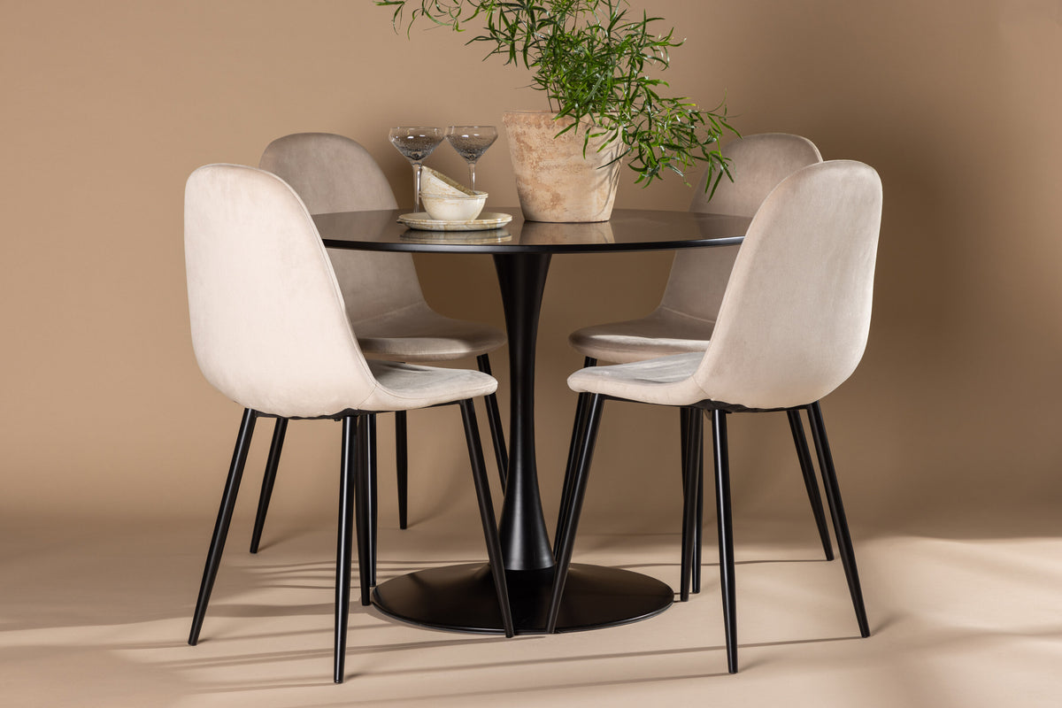Glade Matbord med Polar Stolarna – Bord: ⌀100 Stol: 53,3x88x42,5