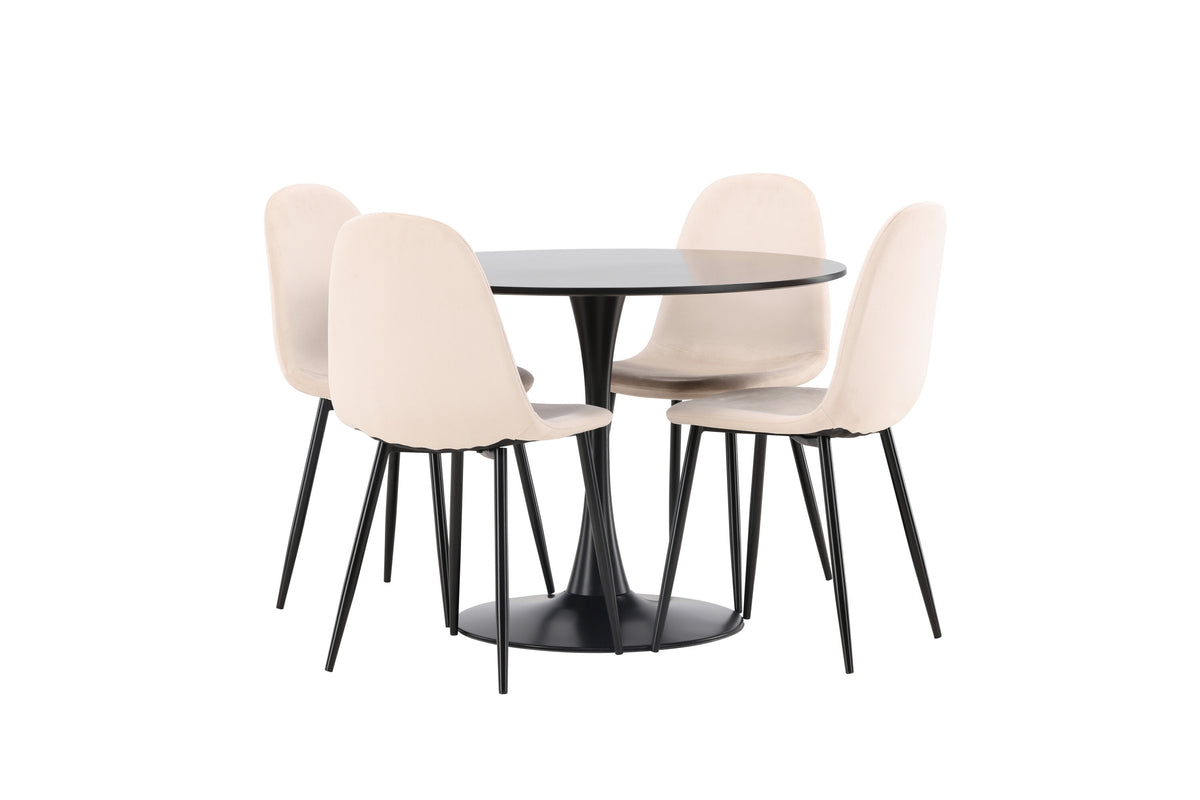 Glade Matbord med Polar Stolarna – Bord: ⌀100 Stol: 53,3x88x42,5