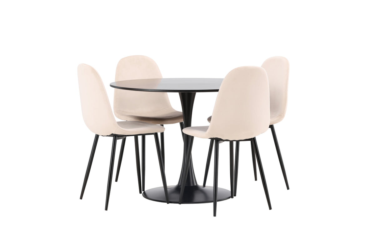 Glade Matbord med Polar Stolarna – Bord: ⌀100 Stol: 53,3x88x42,5