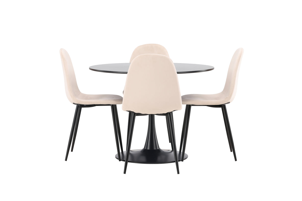 Glade Matbord med Polar Stolarna – Bord: ⌀100 Stol: 53,3x88x42,5