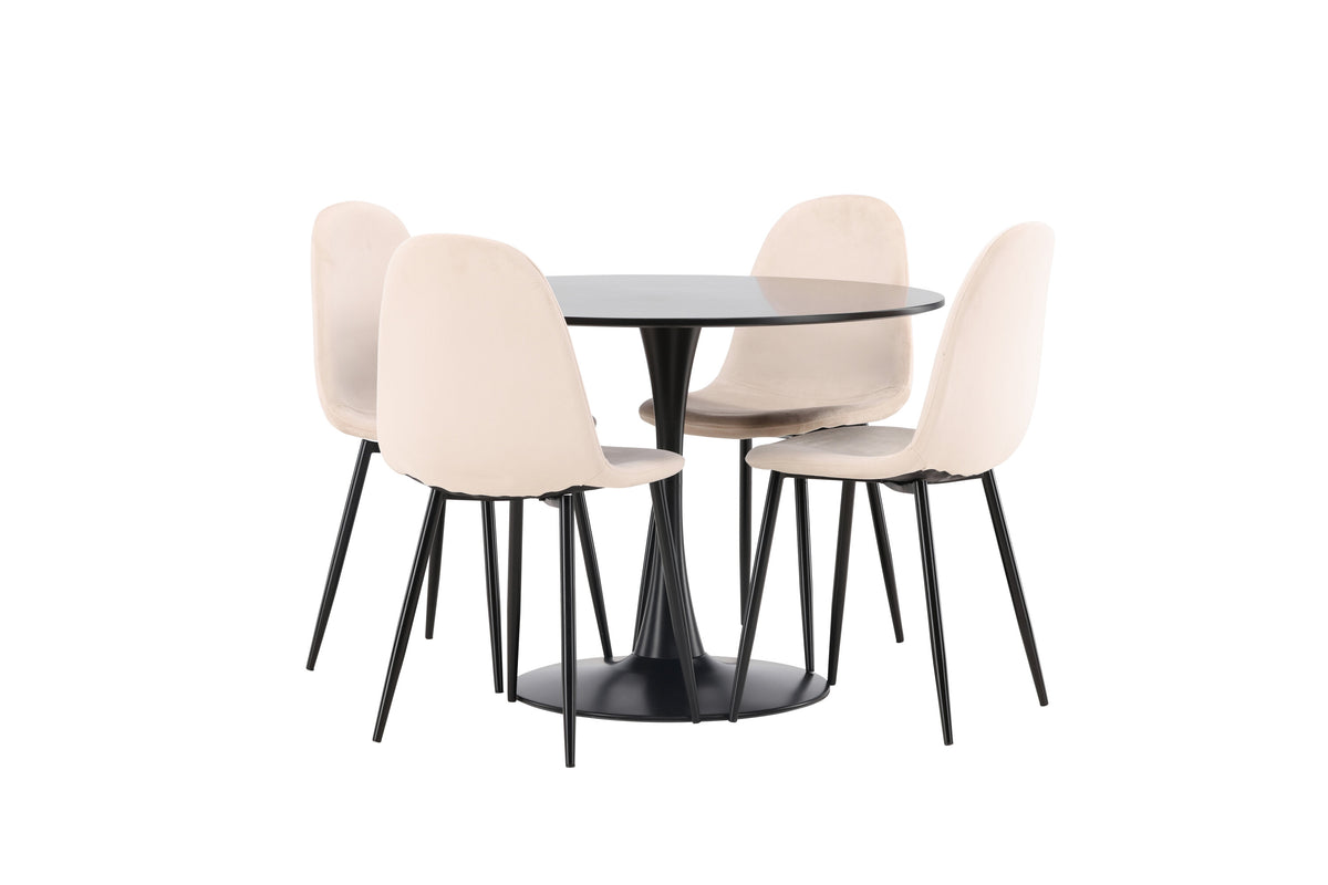 Glade Matbord med Polar Stolarna – Bord: ⌀100 Stol: 53,3x88x42,5