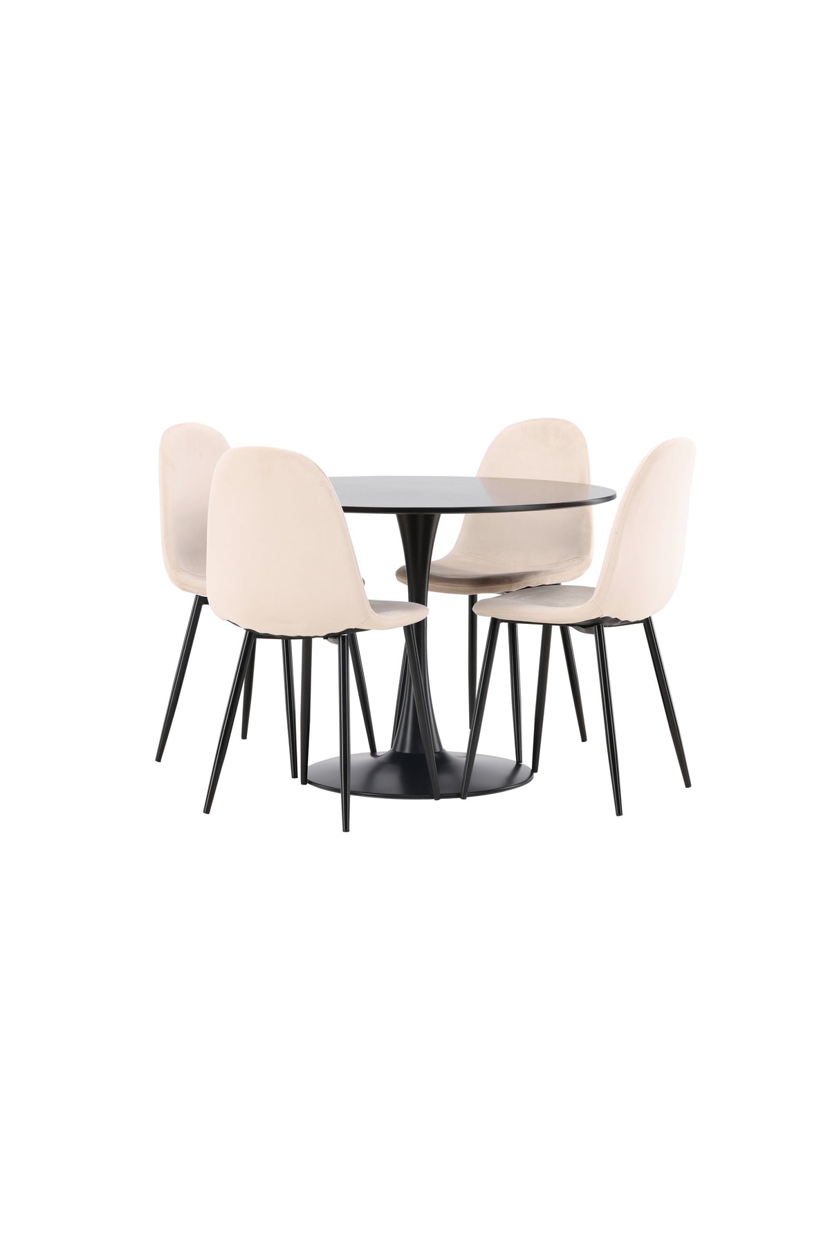 Glade Matbord med Polar Stolarna – Bord: ⌀100 Stol: 53,3x88x42,5
