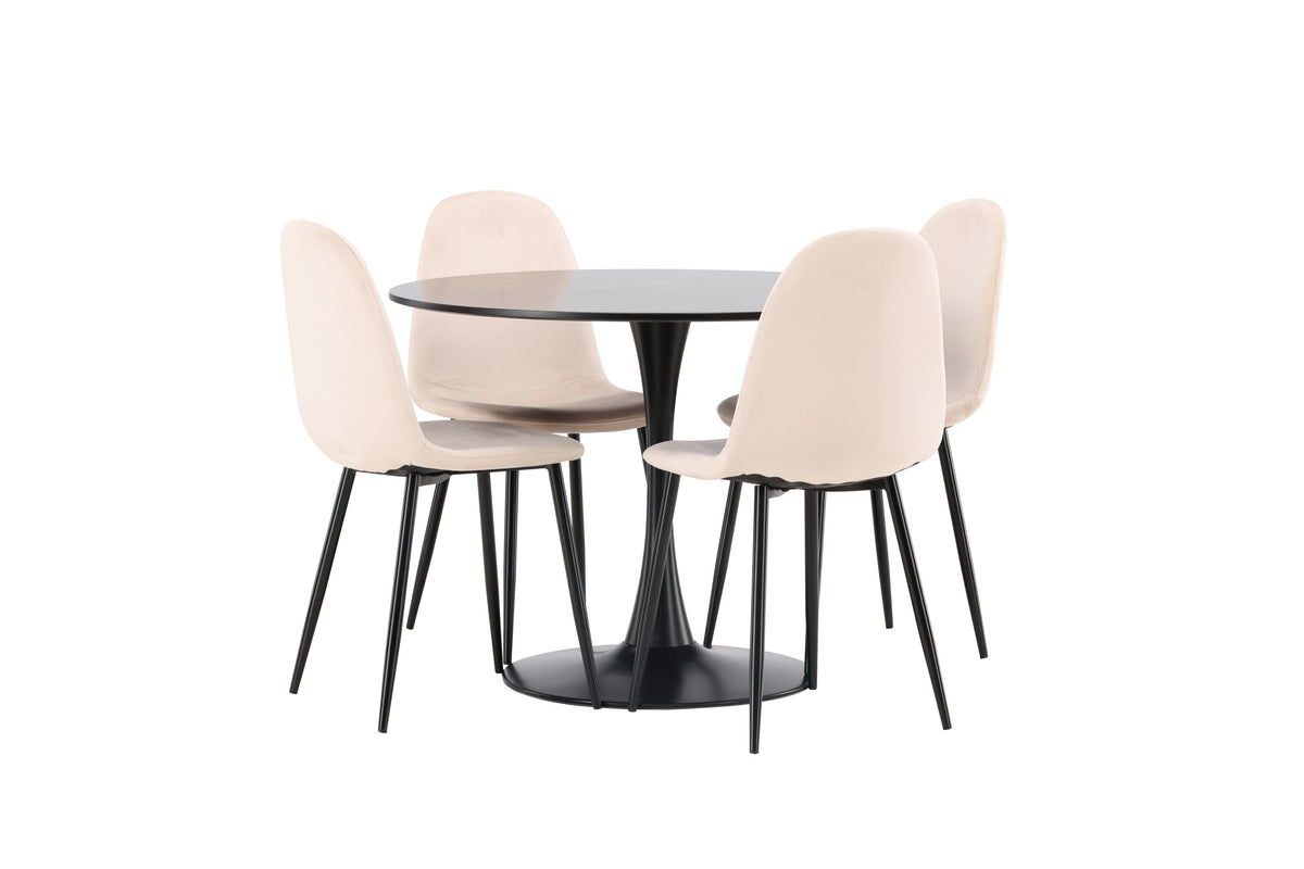 Glade Matbord med Polar Stolarna – Bord: ⌀100 Stol: 53,3x88x42,5