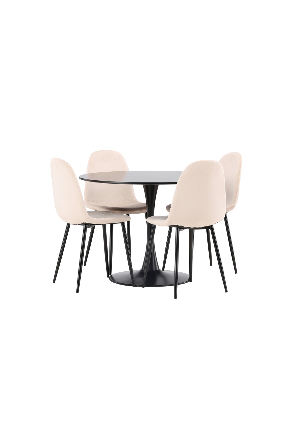 Glade Matbord med Polar Stolarna – Bord: ⌀100 Stol: 53,3x88x42,5