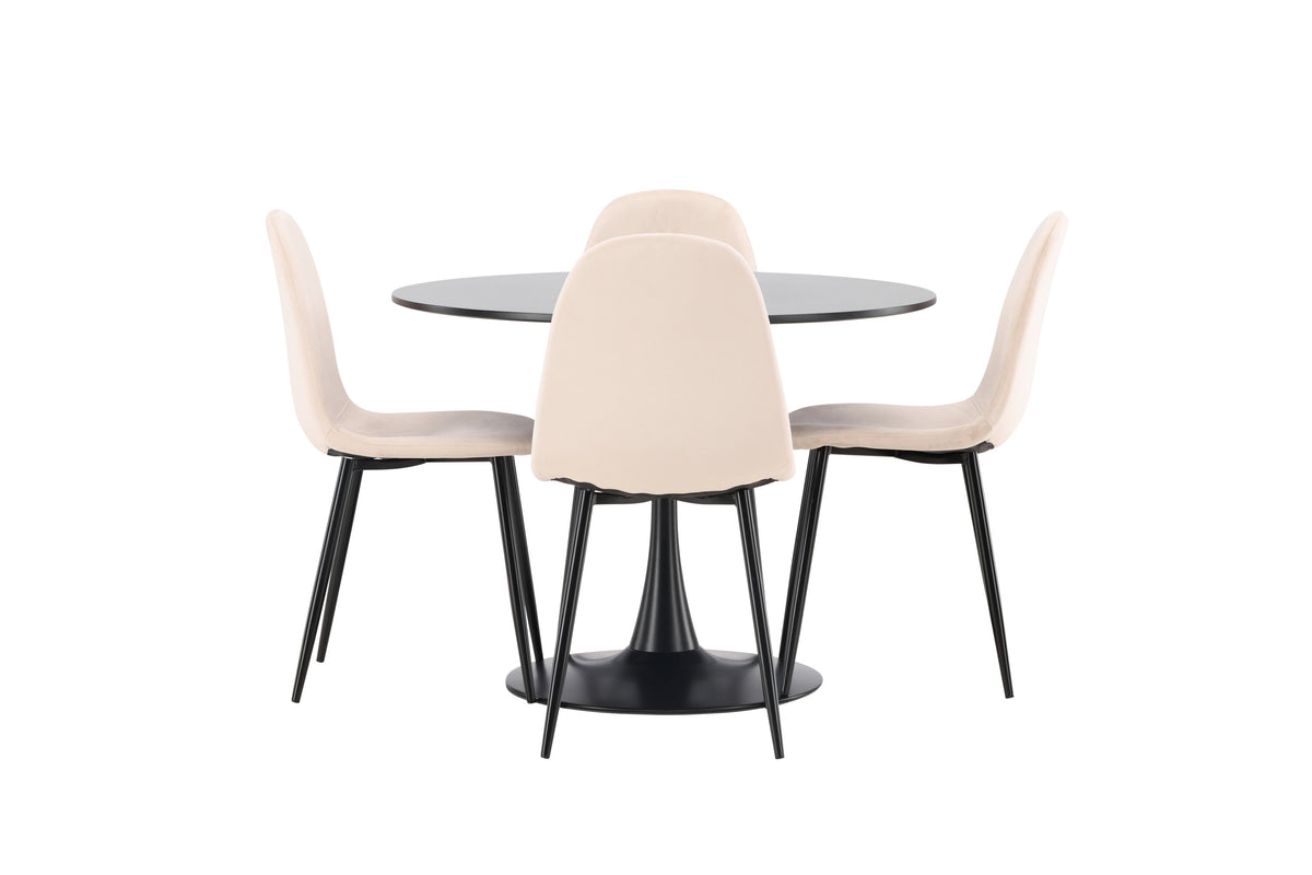 Glade Matbord med Polar Stolarna – Bord: ⌀100 Stol: 53,3x88x42,5