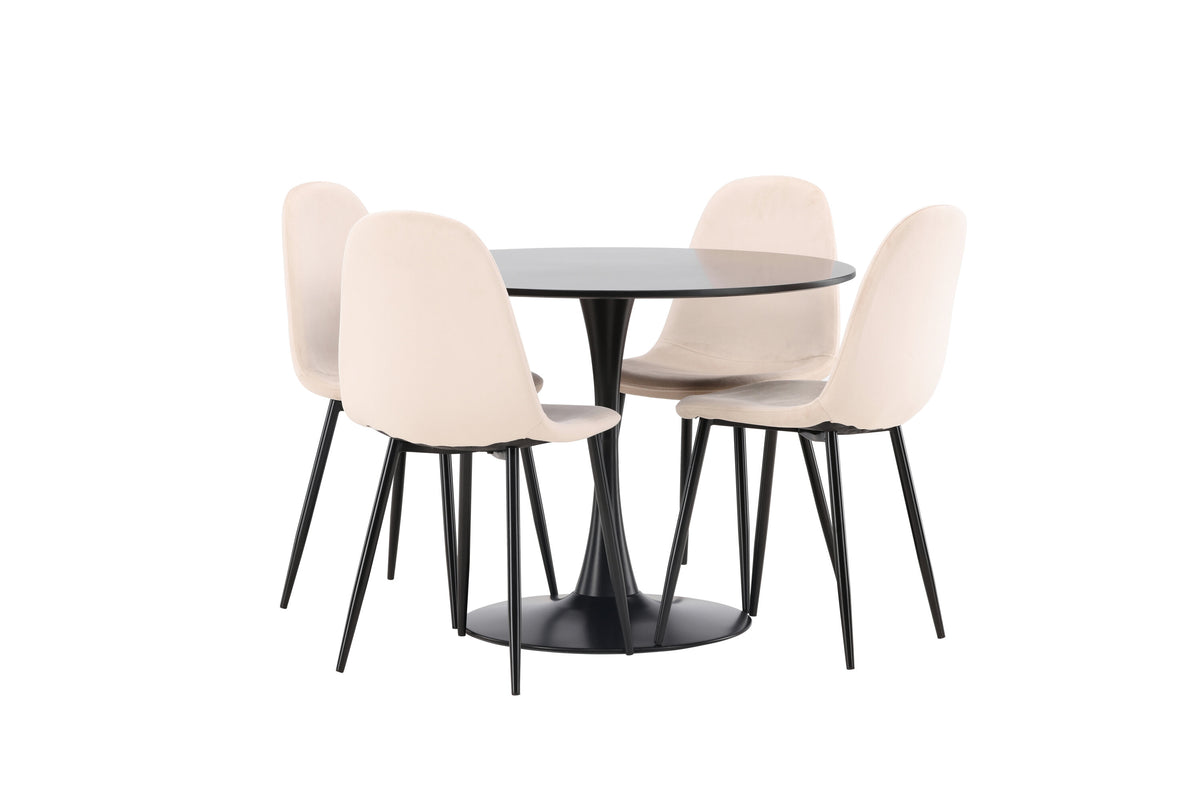 Glade Matbord med Polar Stolarna – Bord: ⌀100 Stol: 53,3x88x42,5