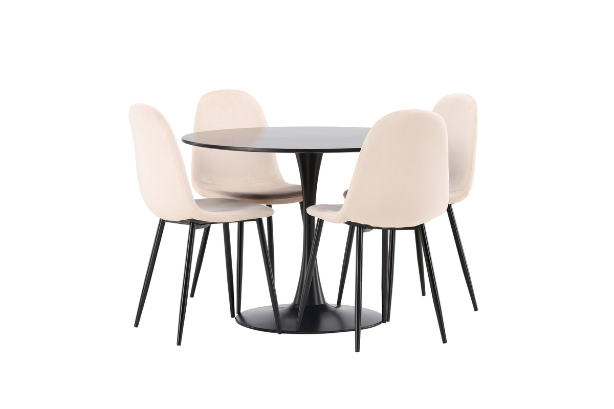 Glade Matbord med Polar Stolarna – Bord: ⌀100 Stol: 53,3x88x42,5
