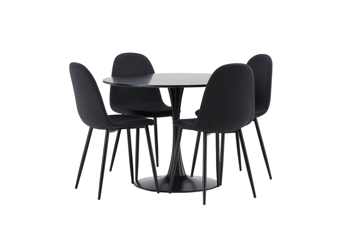 Glade Matbord med Polar Stolarna – Bord: ⌀100 Stol: 53x87x44