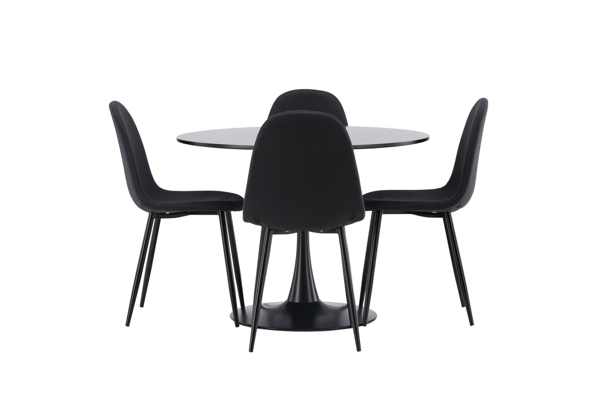 Glade Matbord med Polar Stolarna – Bord: ⌀100 Stol: 53x87x44