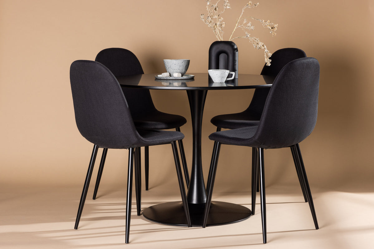 Glade Matbord med Polar Stolarna – Bord: ⌀100 Stol: 53x87x44