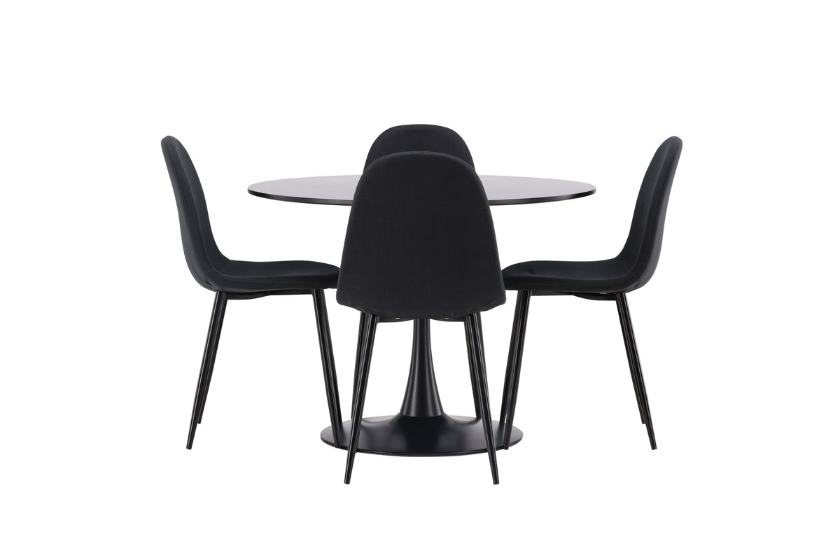 Glade Matbord med Polar Stolarna – Bord: ⌀100 Stol: 53x87x44