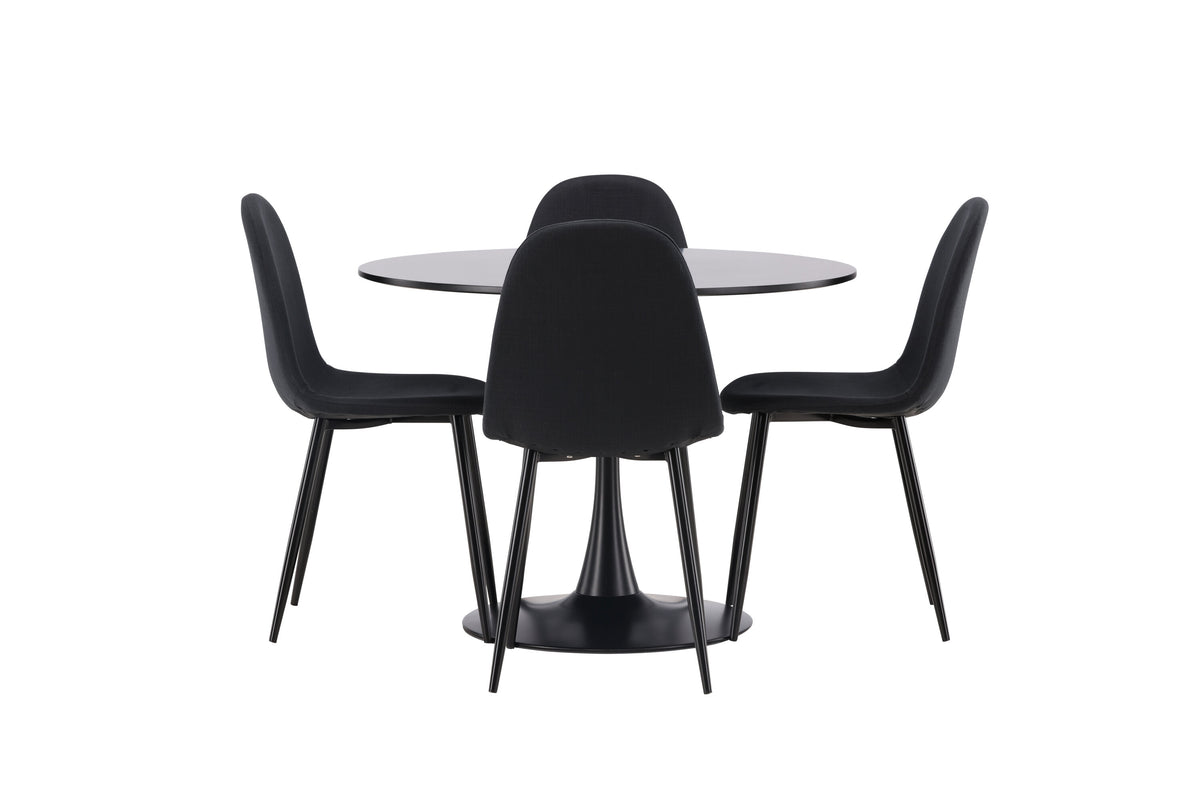 Glade Matbord med Polar Stolarna – Bord: ⌀100 Stol: 53x87x44