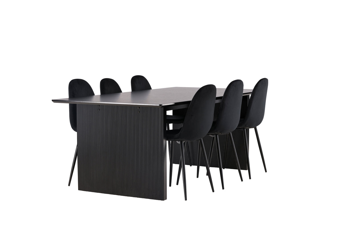 Vail Matbord med Polar Stolarna – Bord: 75x200x100 Stol: 53,3x88x42,5
