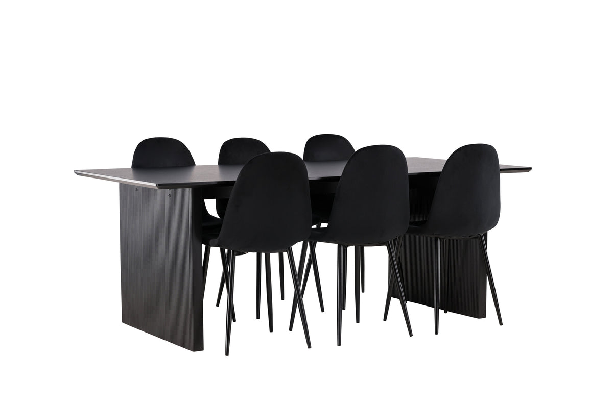 Vail Matbord med Polar Stolarna – Bord: 75x200x100 Stol: 53,3x88x42,5