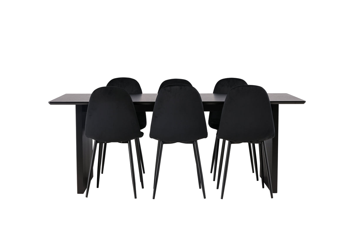 Vail Matbord med Polar Stolarna – Bord: 75x200x100 Stol: 53,3x88x42,5