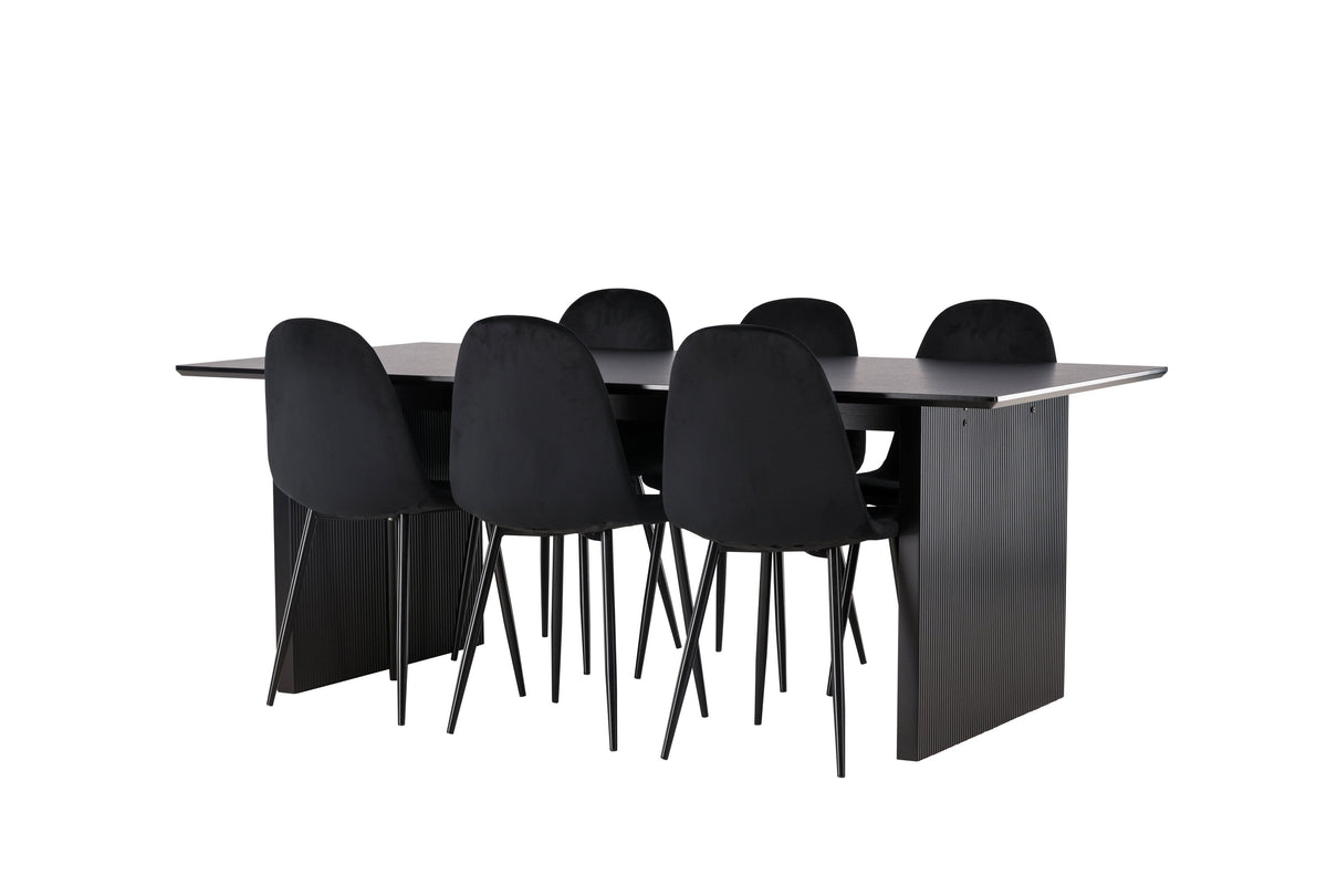 Vail Matbord med Polar Stolarna – Bord: 75x200x100 Stol: 53,3x88x42,5