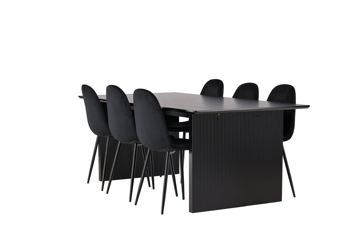 Vail Matbord med Polar Stolarna – Bord: 75x200x100 Stol: 53,3x88x42,5