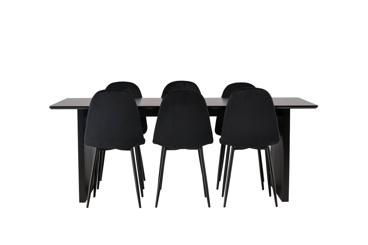 Vail Matbord med Polar Stolarna – Bord: 75x200x100 Stol: 53,3x88x42,5