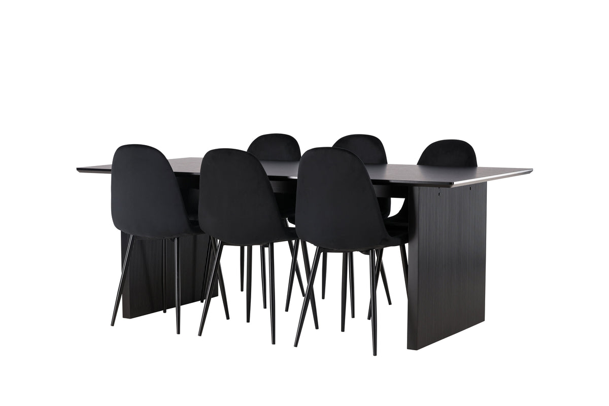 Vail Matbord med Polar Stolarna – Bord: 75x200x100 Stol: 53,3x88x42,5
