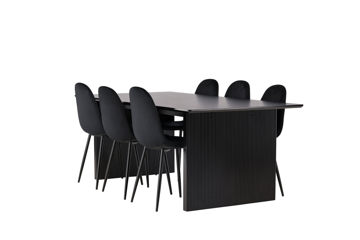 Vail Matbord med Polar Stolarna – Bord: 75x200x100 Stol: 53,3x88x42,5