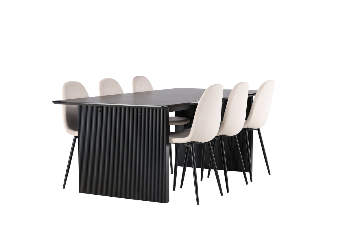 Vail Matbord med Polar Stolarna – Bord: 75x200x100 Stol: 53,3x88x42,5