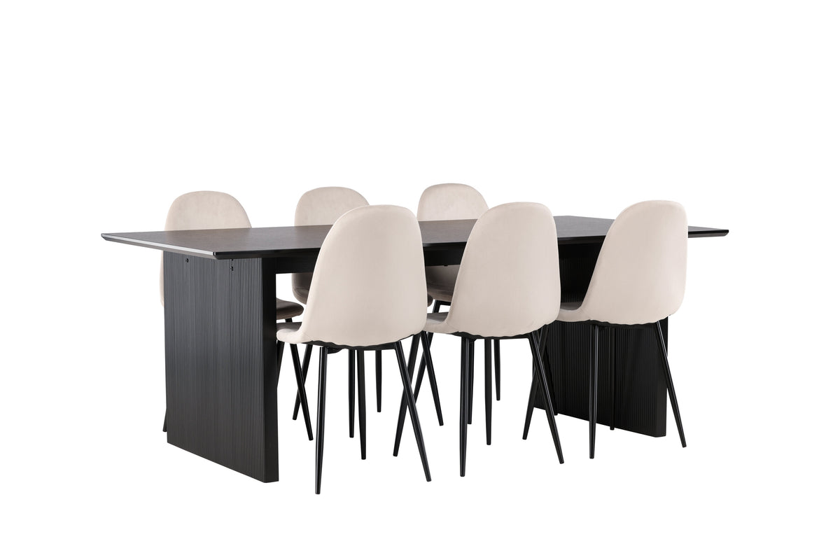 Vail Matbord med Polar Stolarna – Bord: 75x200x100 Stol: 53,3x88x42,5