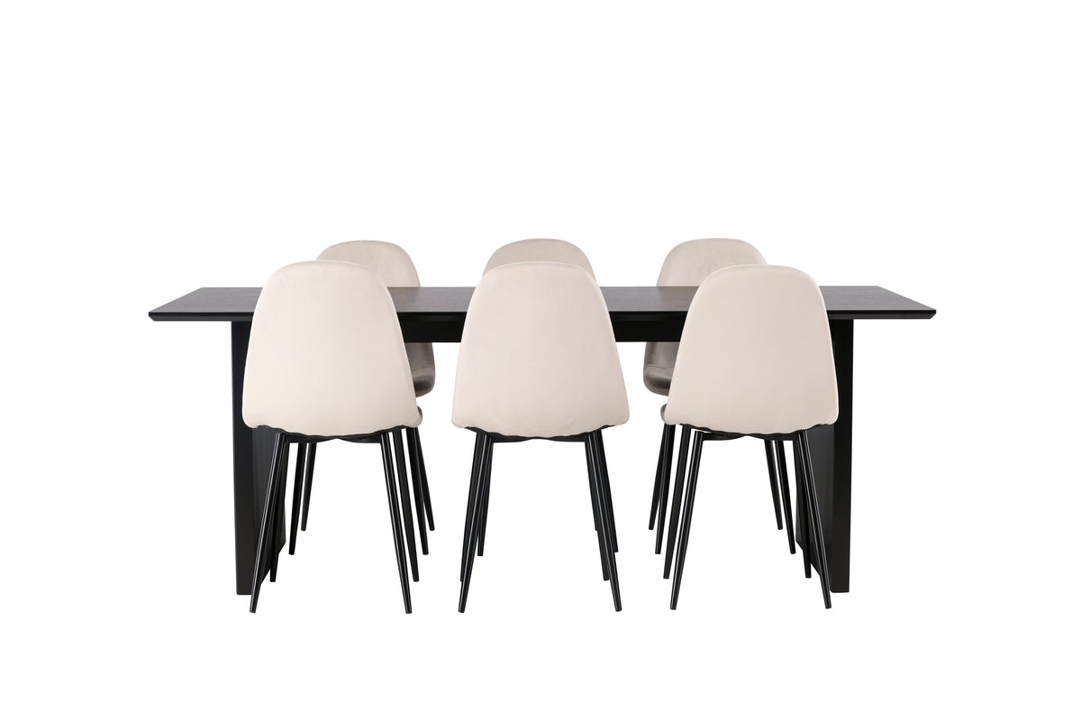 Vail Matbord med Polar Stolarna – Bord: 75x200x100 Stol: 53,3x88x42,5
