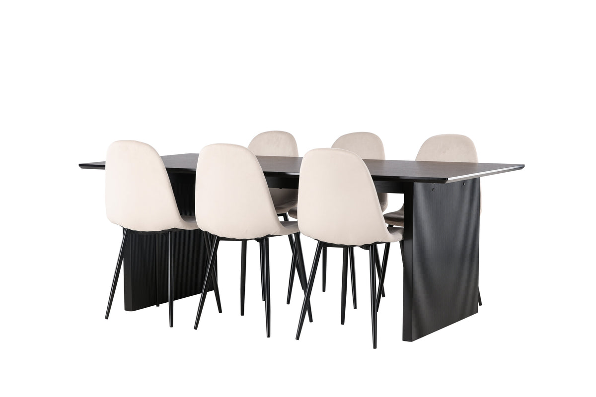 Vail Matbord med Polar Stolarna – Bord: 75x200x100 Stol: 53,3x88x42,5