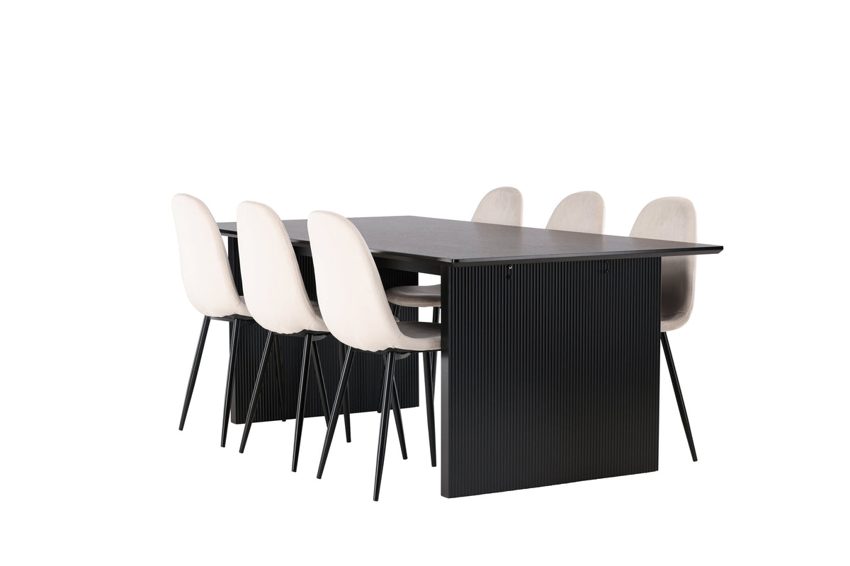 Vail Matbord med Polar Stolarna – Bord: 75x200x100 Stol: 53,3x88x42,5