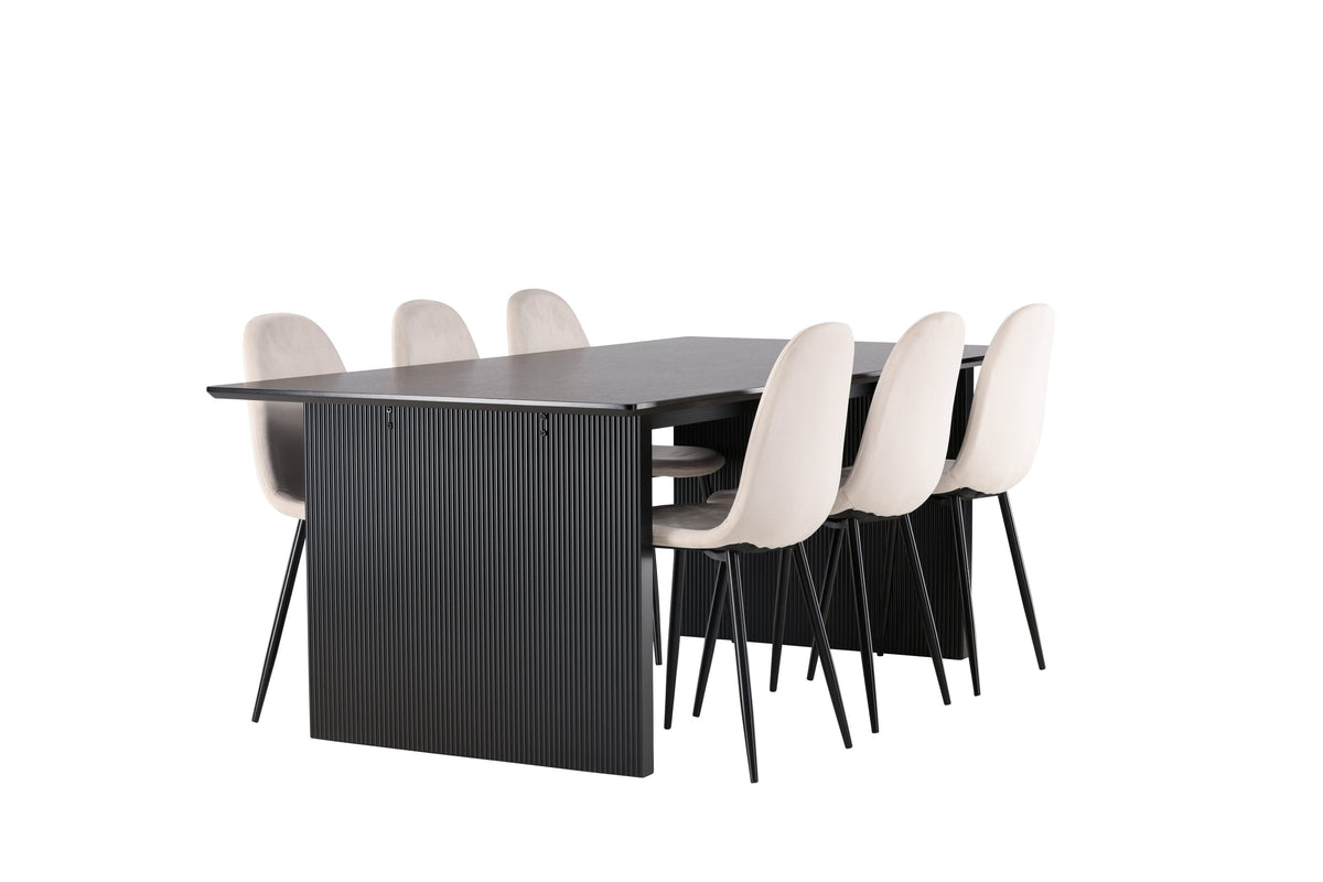 Vail Matbord med Polar Stolarna – Bord: 75x200x100 Stol: 53,3x88x42,5