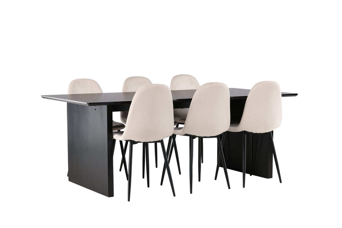 Vail Matbord med Polar Stolarna – Bord: 75x200x100 Stol: 53,3x88x42,5