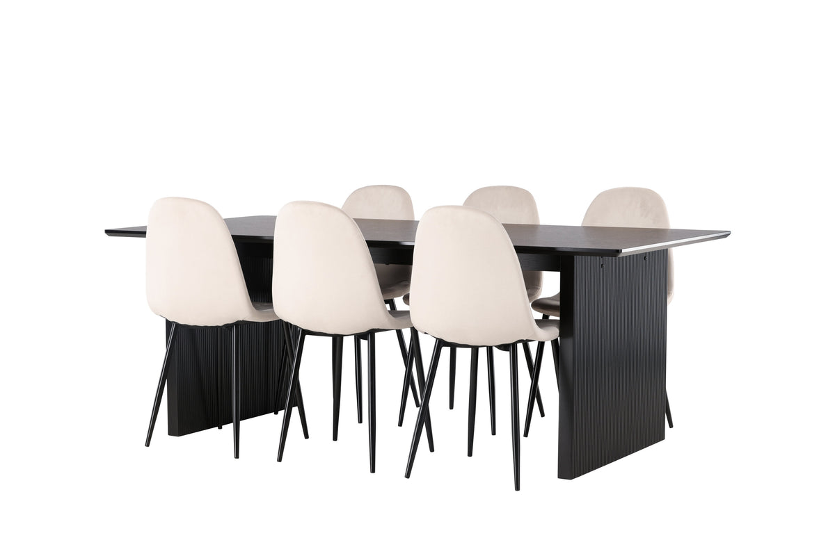 Vail Matbord med Polar Stolarna – Bord: 75x200x100 Stol: 53,3x88x42,5