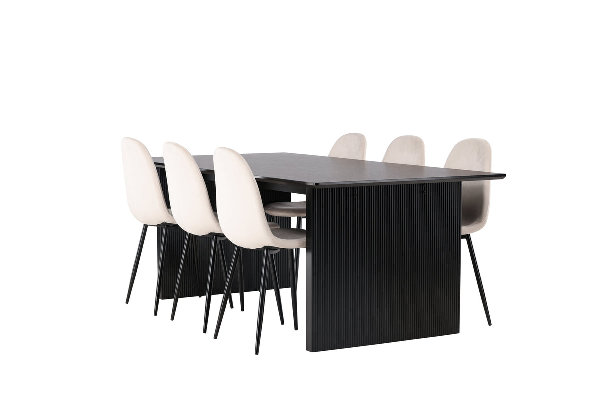 Vail Matbord med Polar Stolarna – Bord: 75x200x100 Stol: 53,3x88x42,5