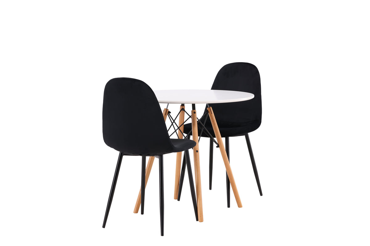 Danburi Matbord med Polar Stolarna – Bord: ⌀60 Stol: 53,3x88x42,5