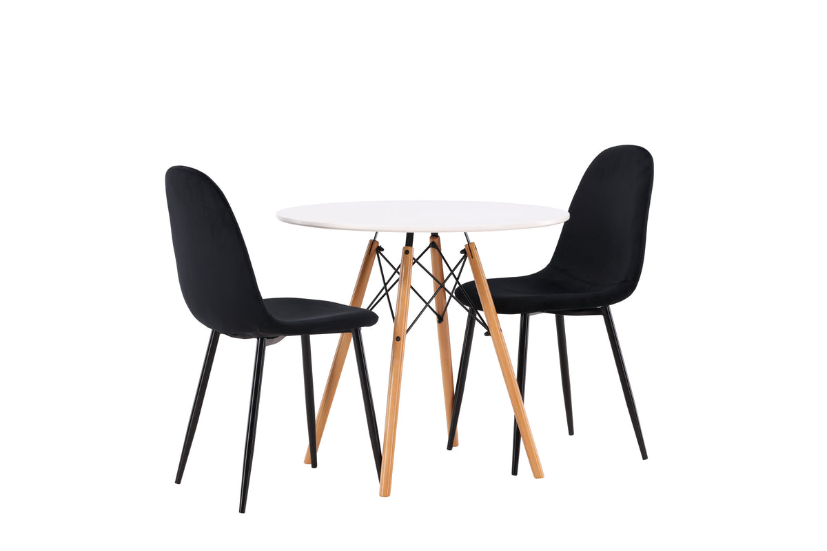 Danburi Matbord med Polar Stolarna – Bord: ⌀60 Stol: 53,3x88x42,5