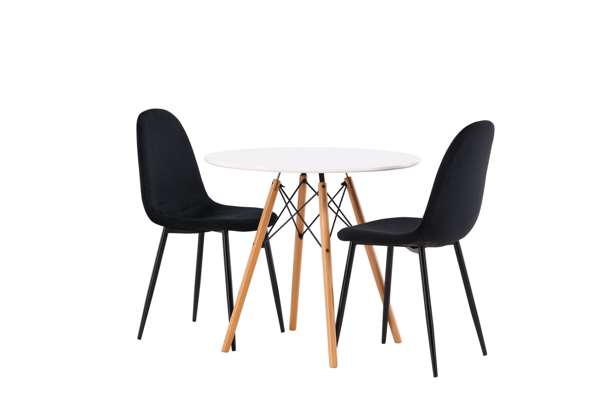 Danburi Matbord med Polar Stolarna – Bord: ⌀60 Stol: 53,3x88x42,5