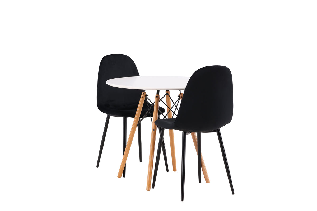 Danburi Matbord med Polar Stolarna – Bord: ⌀60 Stol: 53,3x88x42,5