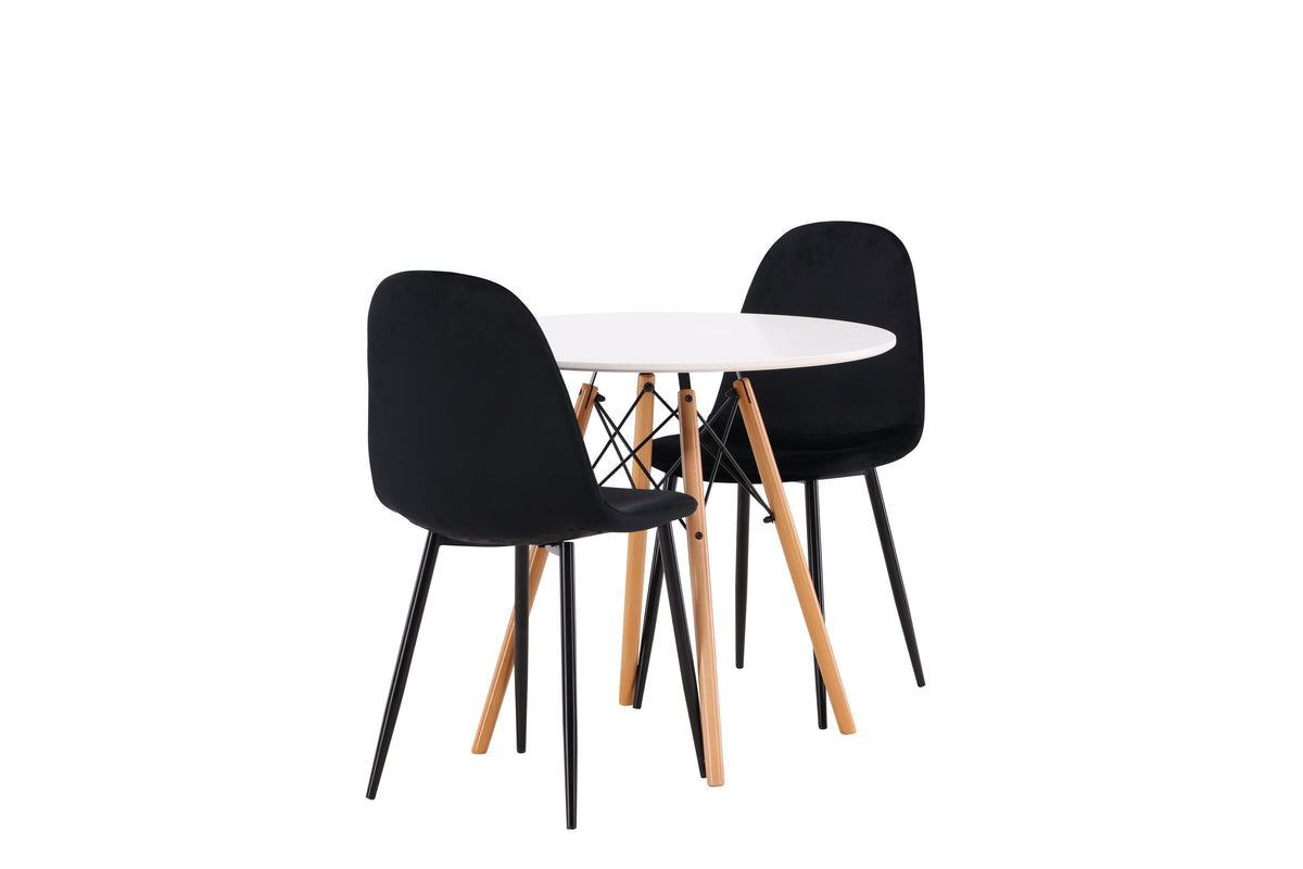 Danburi Matbord med Polar Stolarna – Bord: ⌀60 Stol: 53,3x88x42,5