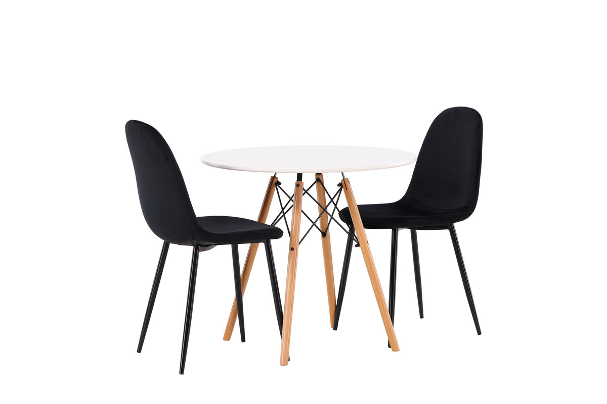 Danburi Matbord med Polar Stolarna – Bord: ⌀60 Stol: 53,3x88x42,5