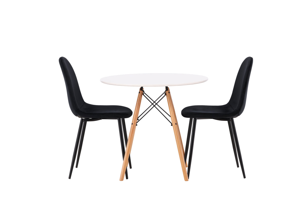Danburi Matbord med Polar Stolarna – Bord: ⌀60 Stol: 53,3x88x42,5