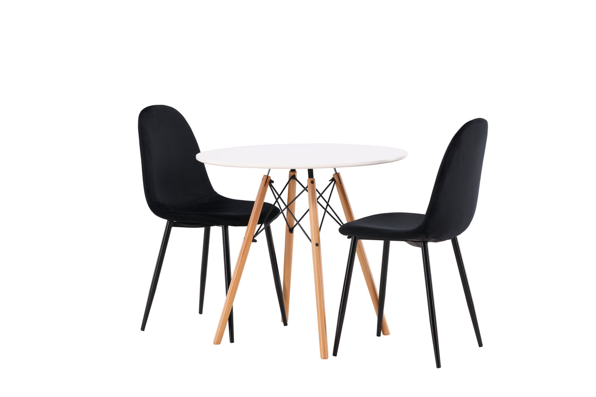 Danburi Matbord med Polar Stolarna – Bord: ⌀60 Stol: 53,3x88x42,5