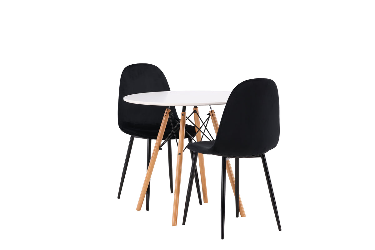 Danburi Matbord med Polar Stolarna – Bord: ⌀60 Stol: 53,3x88x42,5