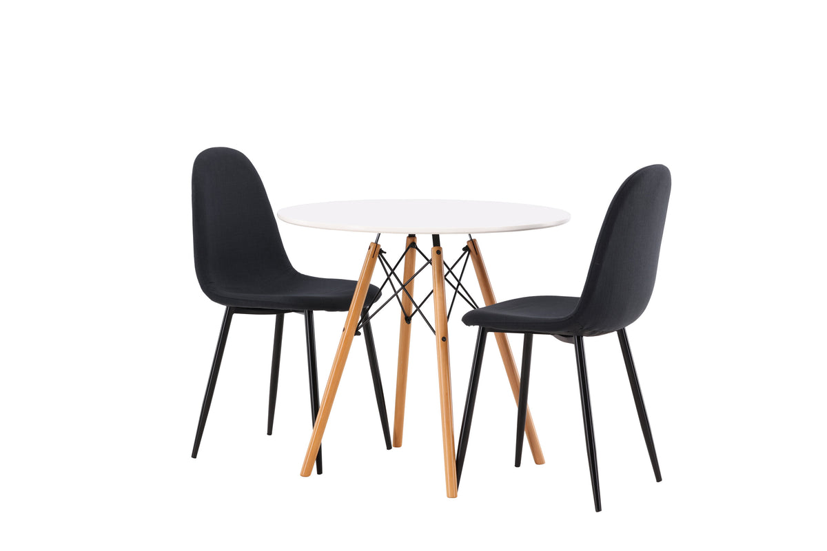 Danburi Matbord med Polar Stolarna – Bord: ⌀60 Stol: 53x87x44